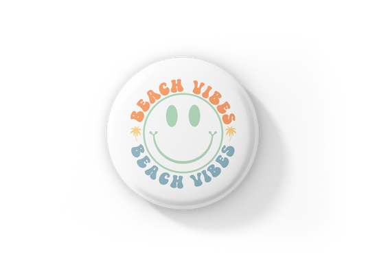 Beach Vibes Pin Back Button, Magnet