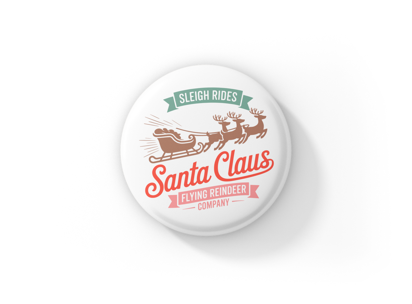 Sleigh Rides Pin Back Button, Magnet