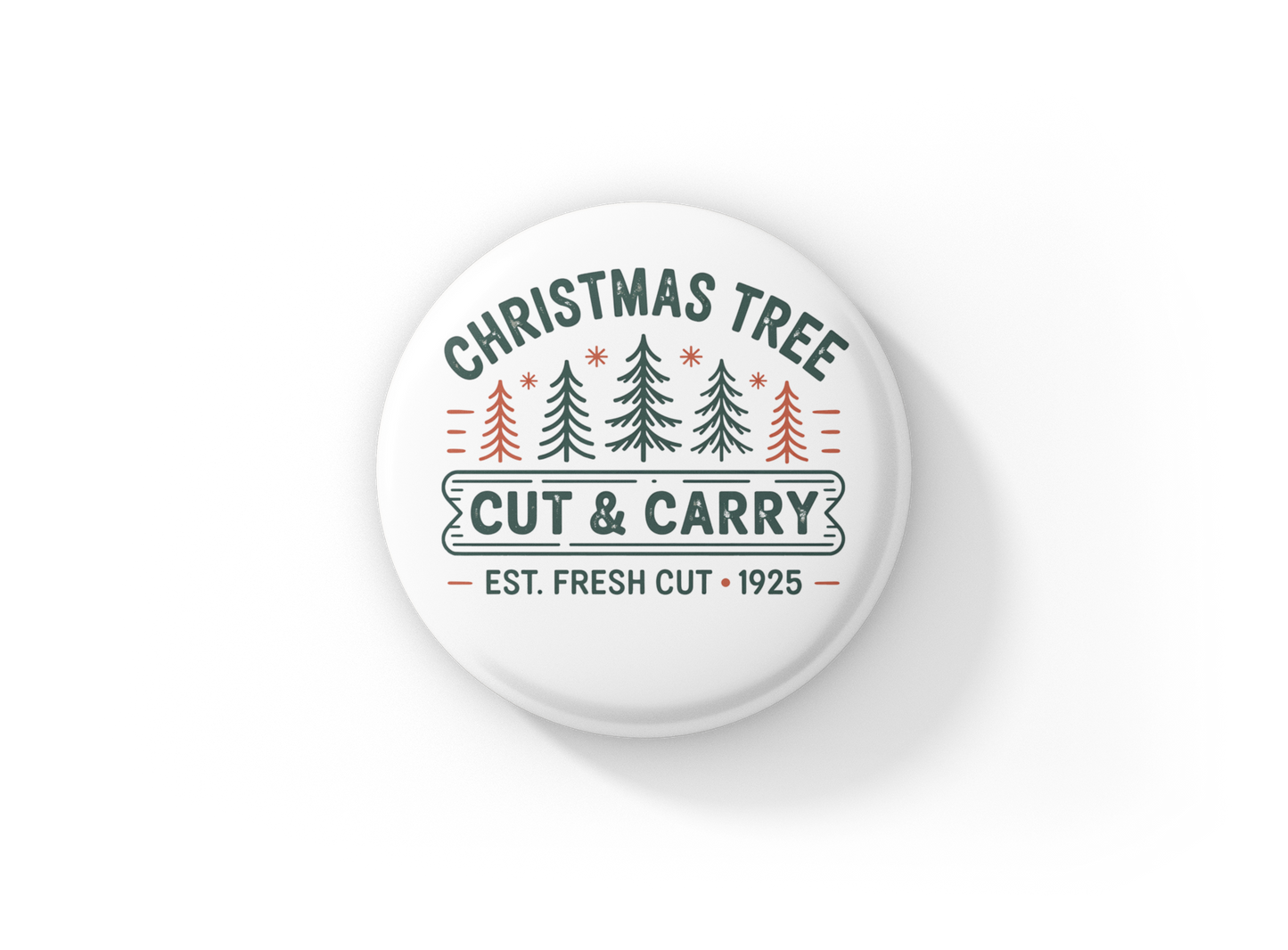 Christmas Tree Farm Pin Pin Back Button, Magnet