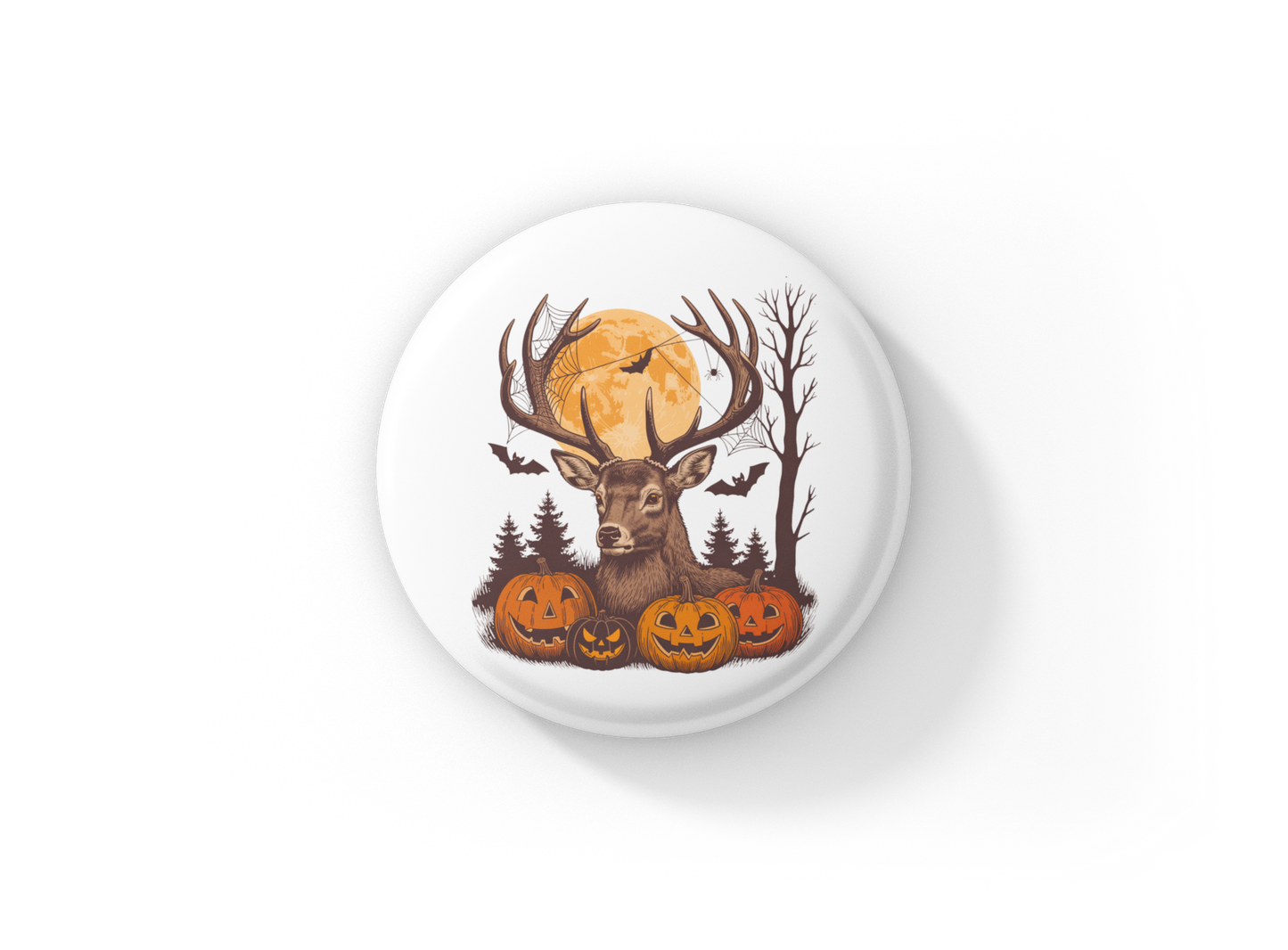 Halloween Deer Pin Back Button, Magnet