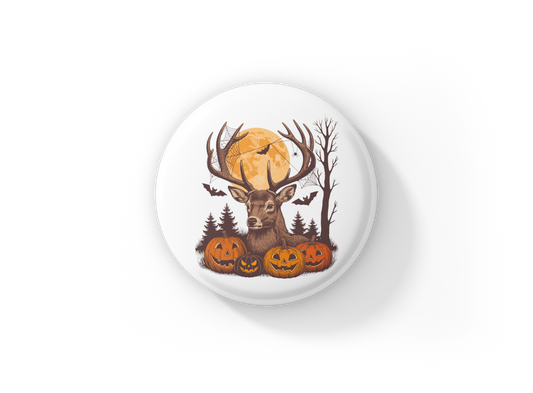 Halloween Deer Pin Back Button, Magnet