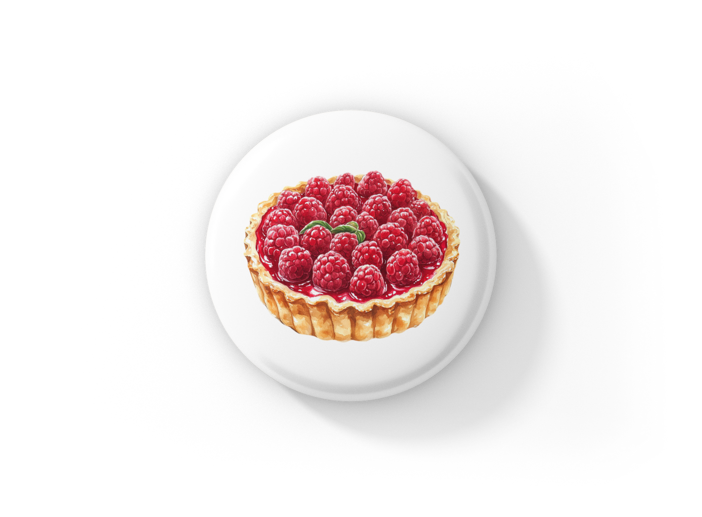 Raspberry Tart Pin Back Button, Magnet