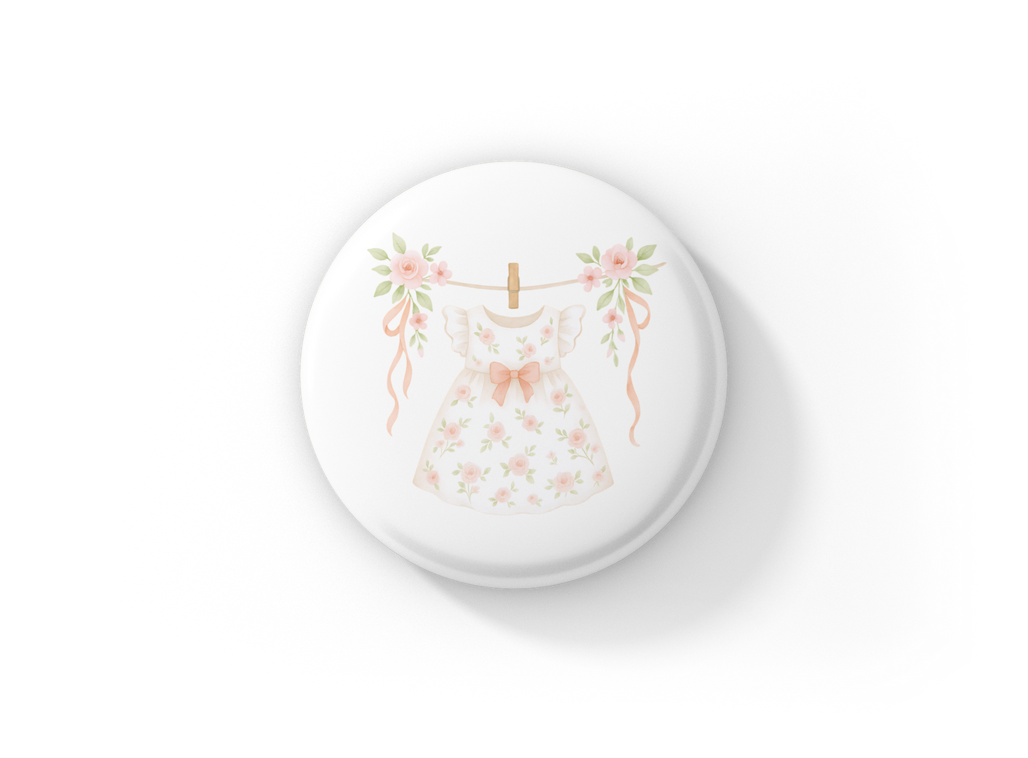 Baby Dress Pin Back Button, Magnet