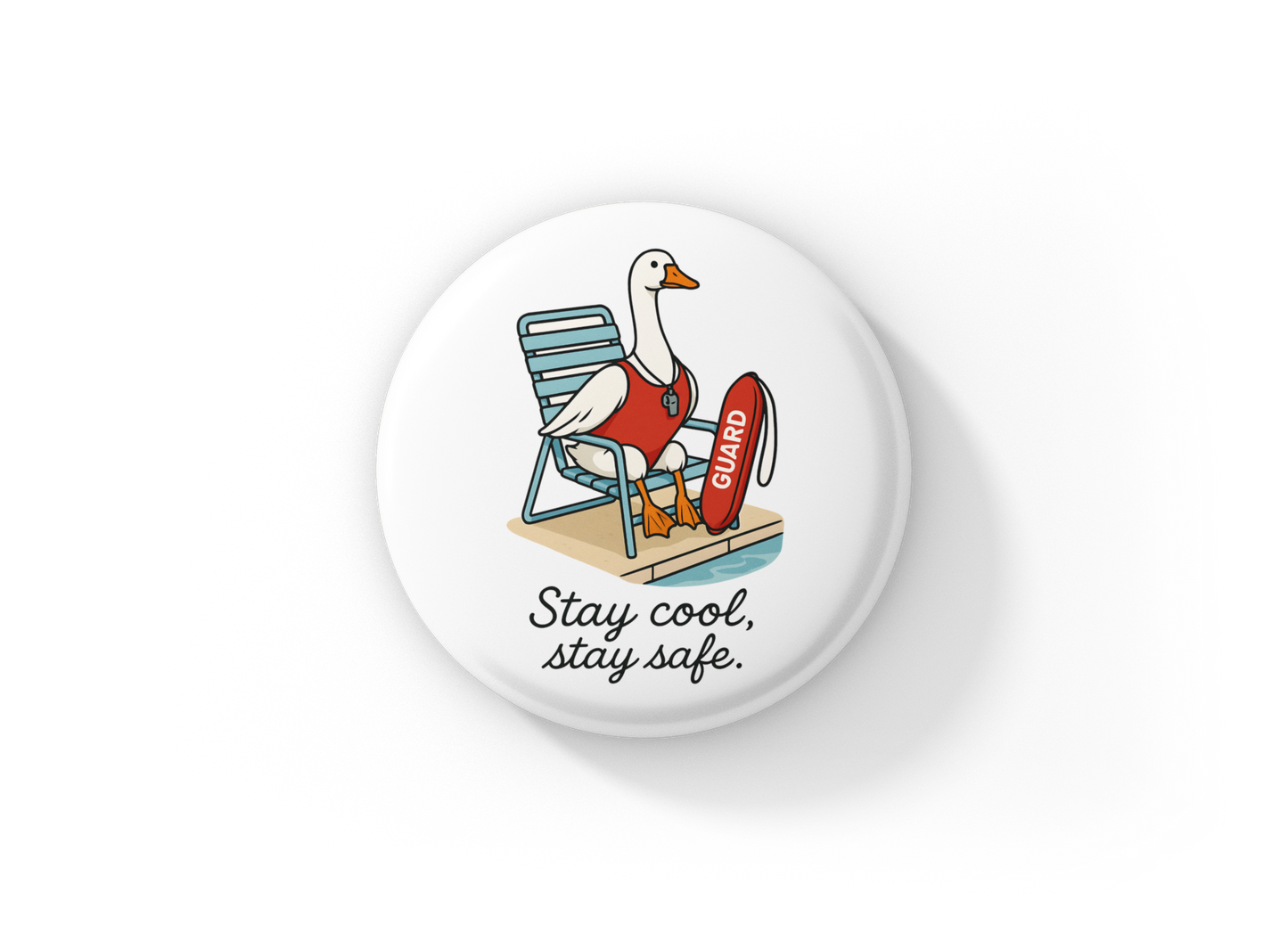 Stay Cool Stay Safe Pin Back Button, Magnet