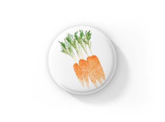 Carrots Pin Back Button, Magnet, Keychain