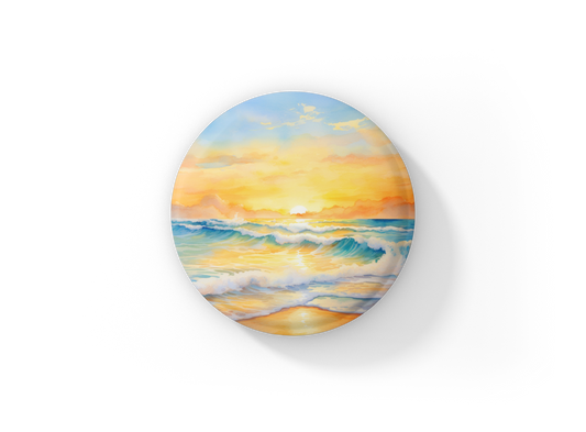 Beach Landscape 5 Pin Back Button, Magnet, Keychain