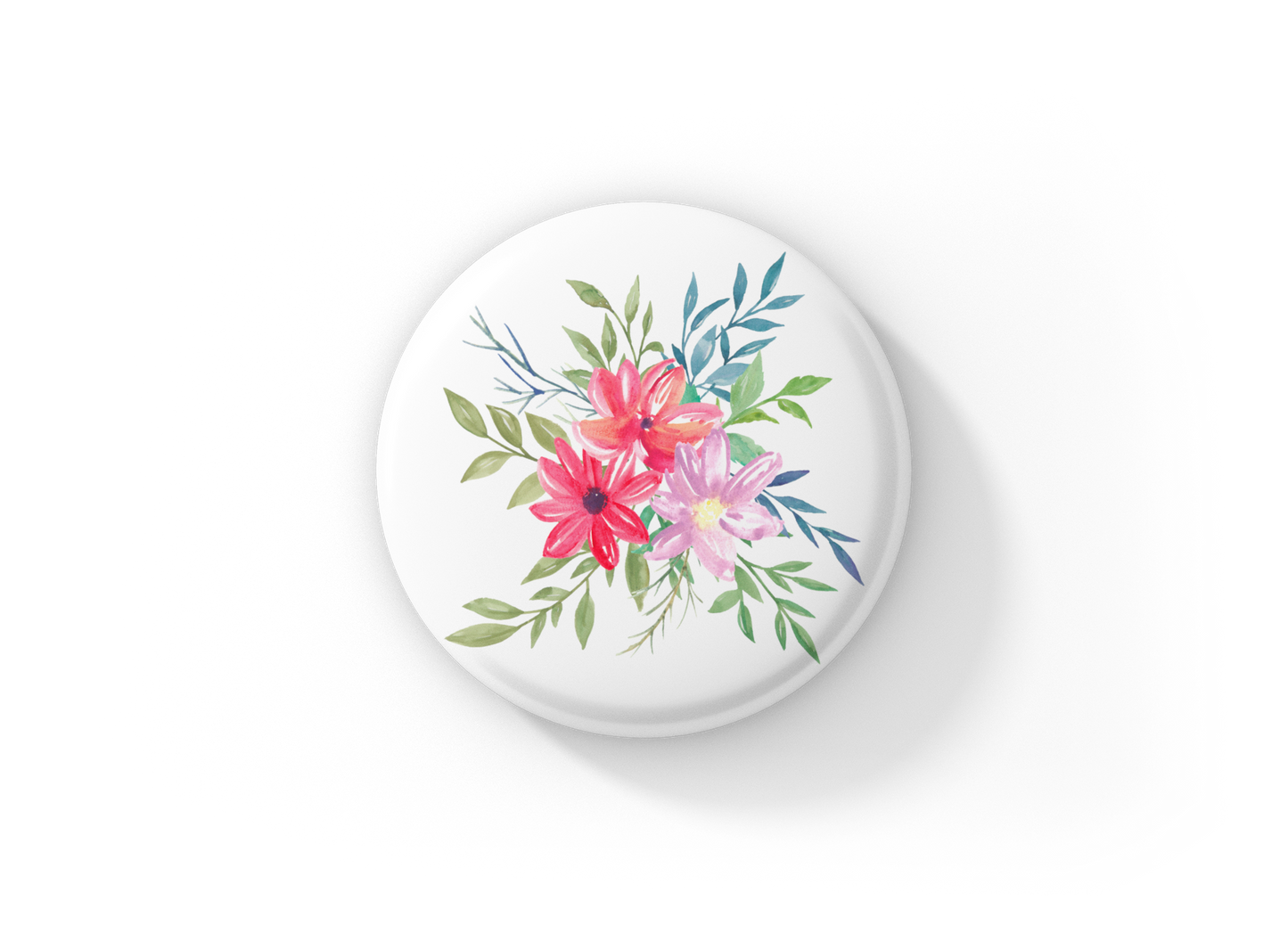 Flower Pin Back Button, Magnet, Keychain