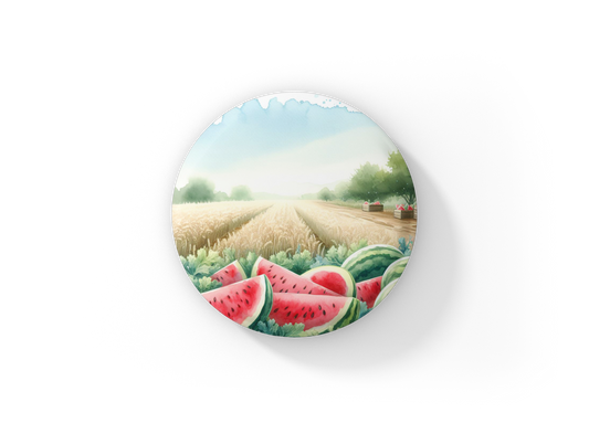 Watermelon Patch 3 Pin Back Button, Magnet