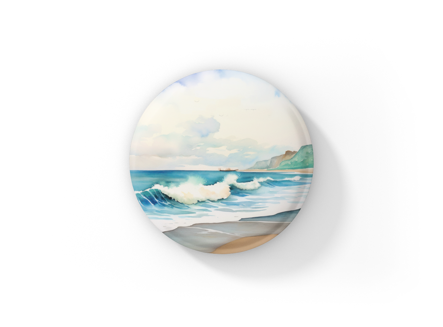 Beach 2 Pin Back Button, Magnet, Keychain
