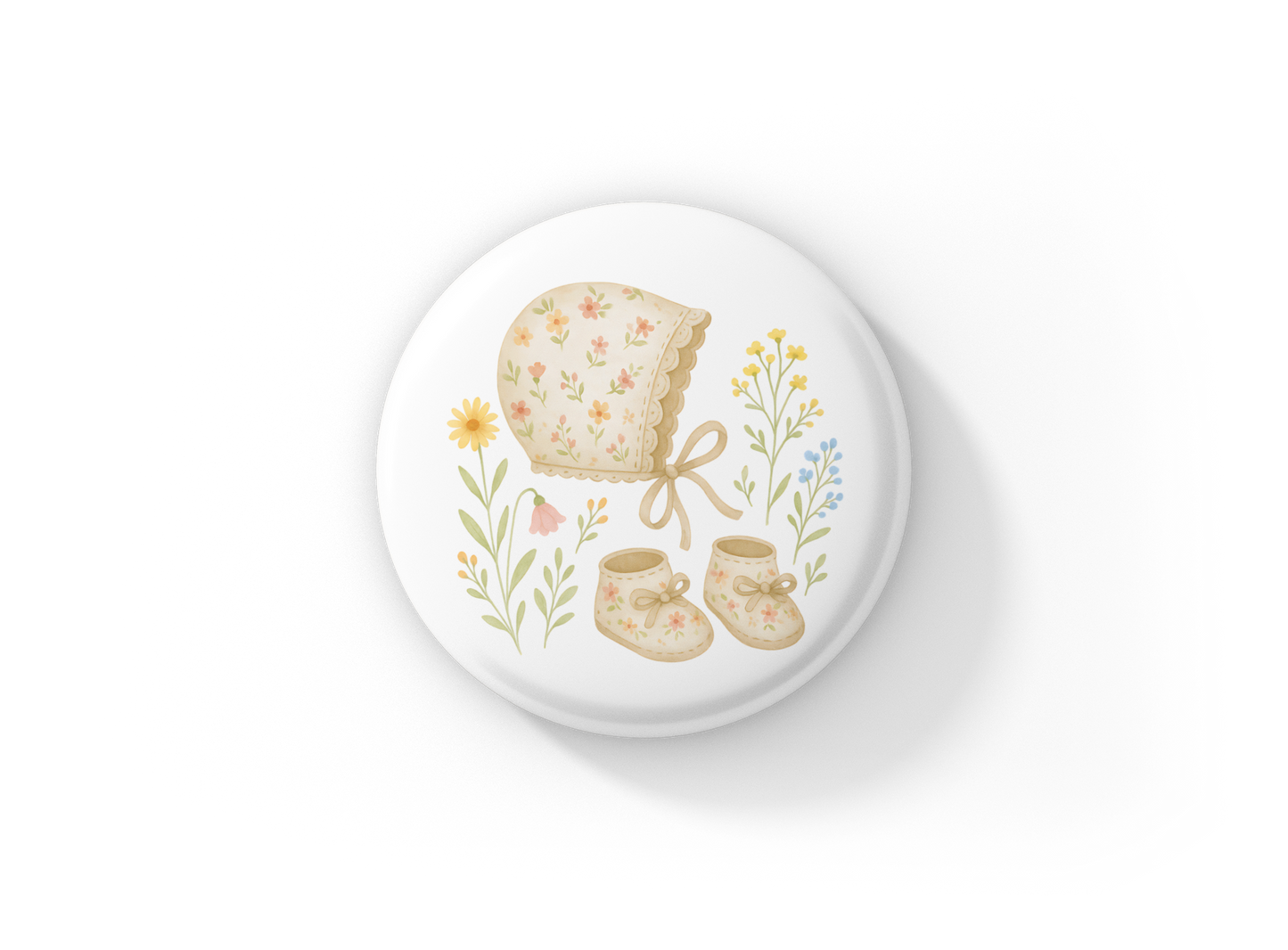 Baby Bonnet Pin Back Button, Magnet