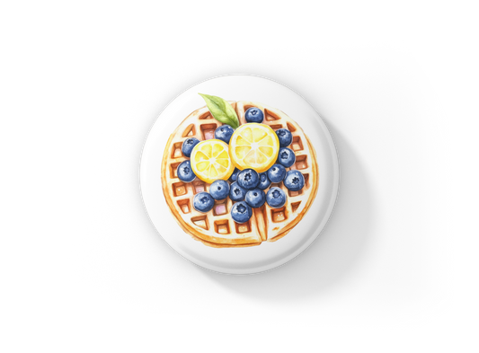 Blueberry Lemon Pin Back Button, Magnet