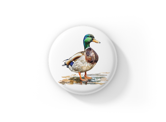 Mallard 3 Pin Back Button, Magnet