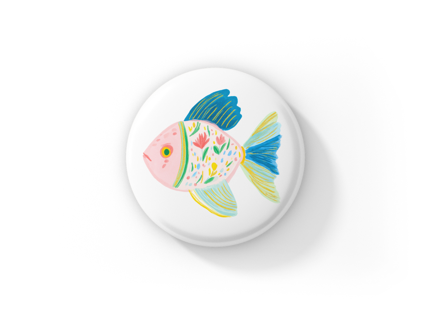 Fish Pin Back Button, Magnet