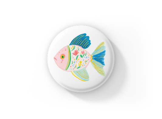 Fish Pin Back Button, Magnet