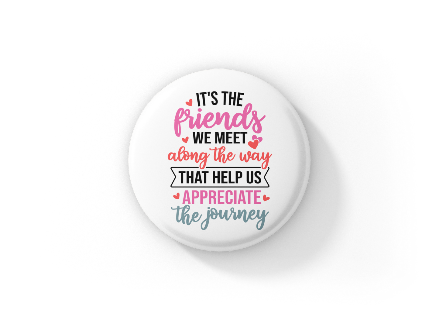 It's The Friends We Meet Pin Back Button, Magnet