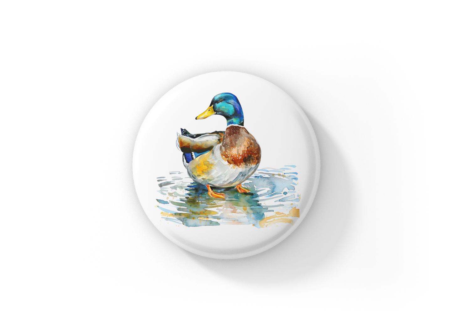 Mallard 4 Pin Back Button, Magnet