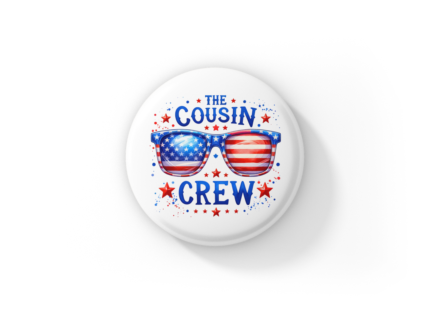 The Cousin Crew Pin Back Button, Magnet