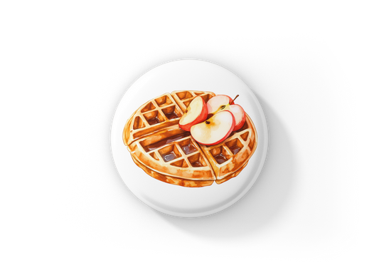 Apple Waffles Pin Back Button, Magnet