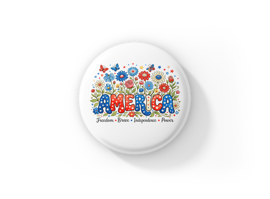 America Pin Back Button, Magnet