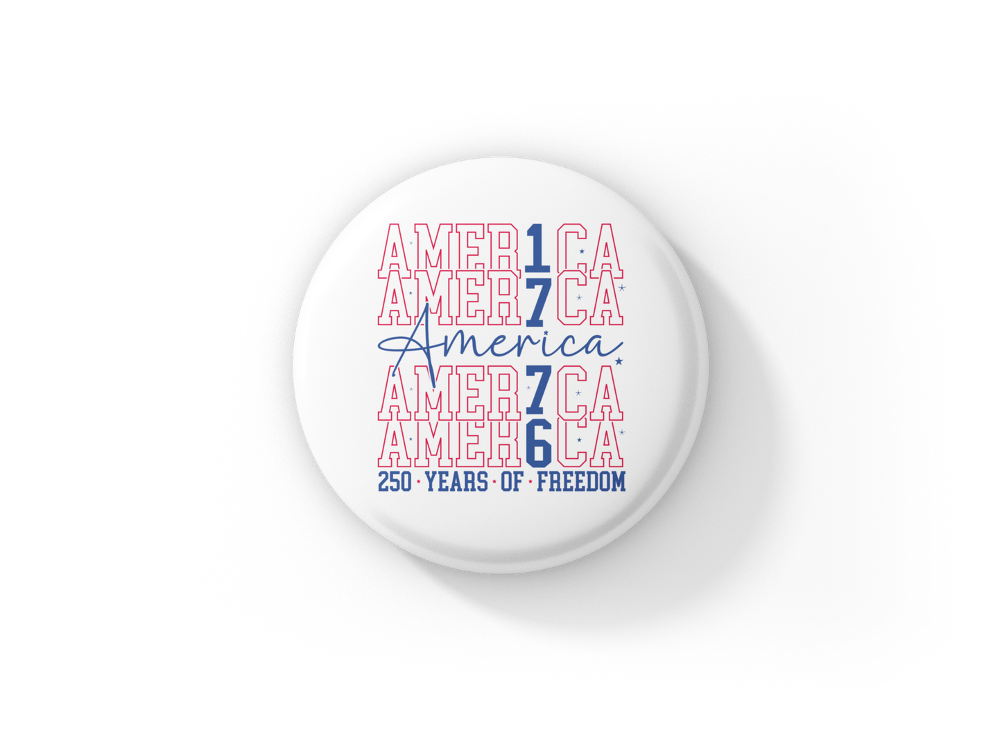 America 1776 Pin Back Button, Magnet