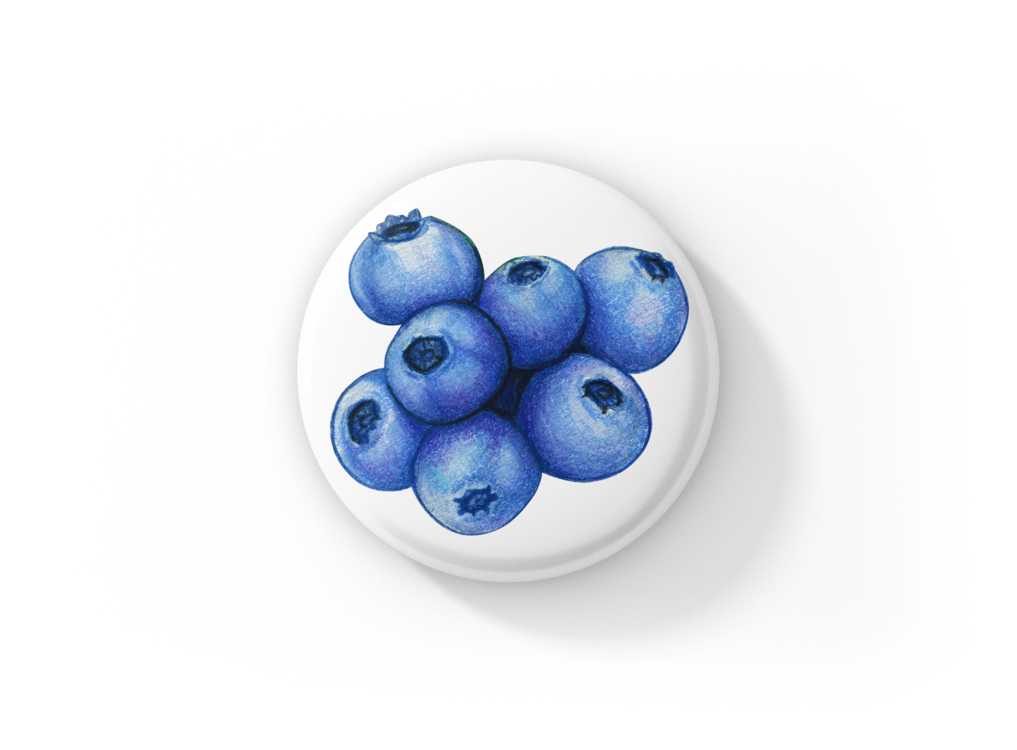 Blueberry Pin Back Button, Magnet, Keychain