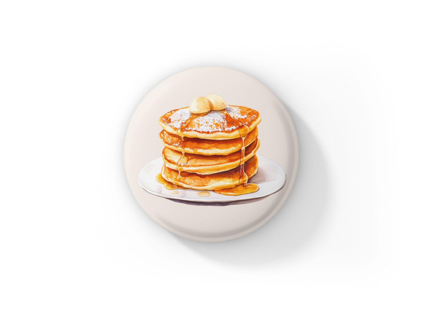 Pancakes With Butter Pin Back Button, Magnet