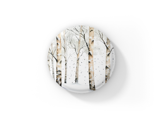 Birch Forest 1 Pin Back Button, Magnet