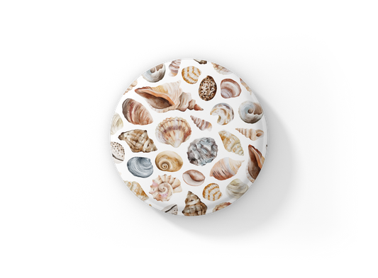 Sea Shell 1 Pin Pin Back Button, Magnet, Keychain