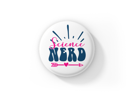 Science Nerd Pin Back Button, Magnet, Keychain