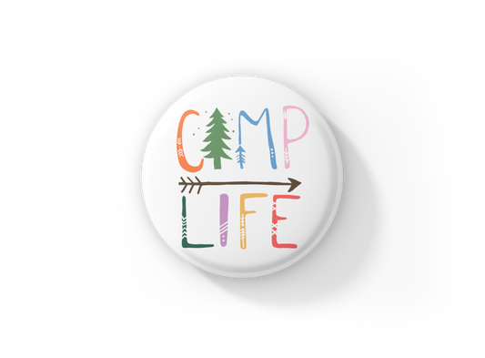 Camp Life Pin Back Button, Magnet, Keychain