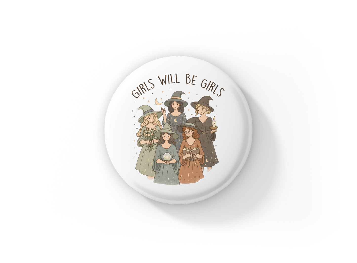 Girls Will Be Girls Pin Back Button, Magnet