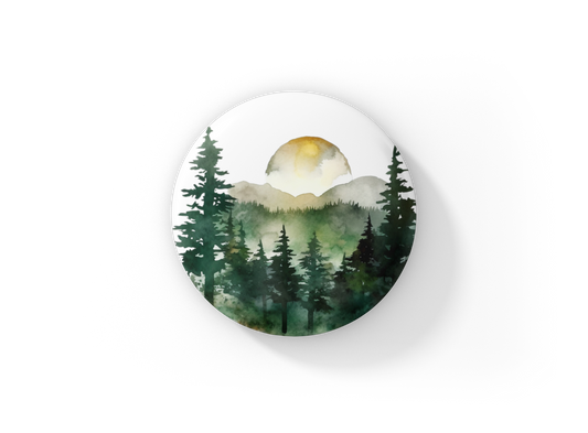Moonlit Forest Pin Back Button, Magnet