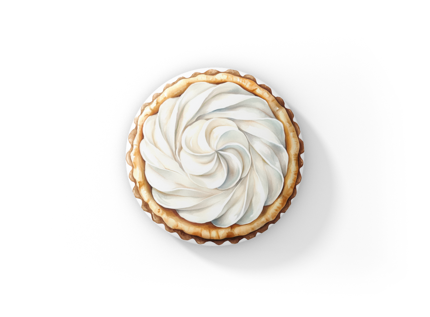 Meringue Pie Pin Back Button, Magnet