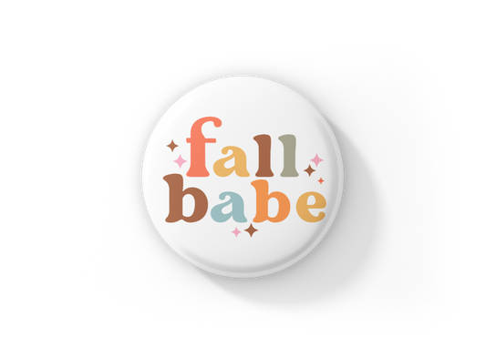 Fall Babe Pin Back Button