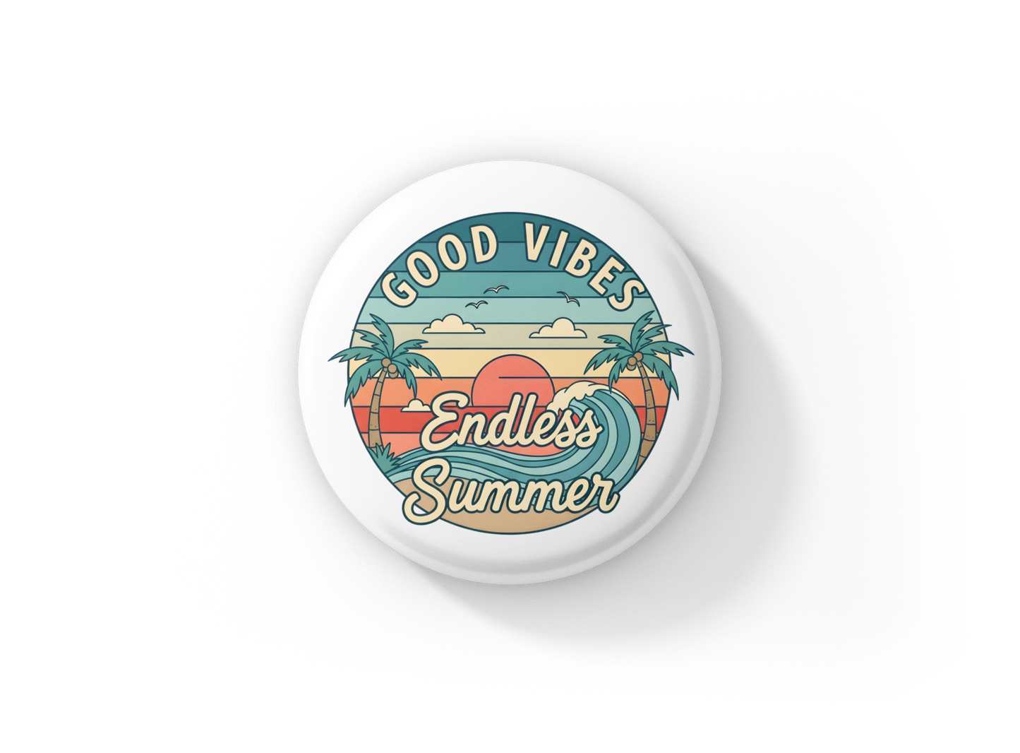Good Vibes Endless Summer Pin Back Button, Magnet