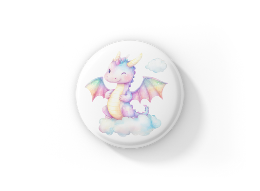Dragon Pin Back Button, Magnet