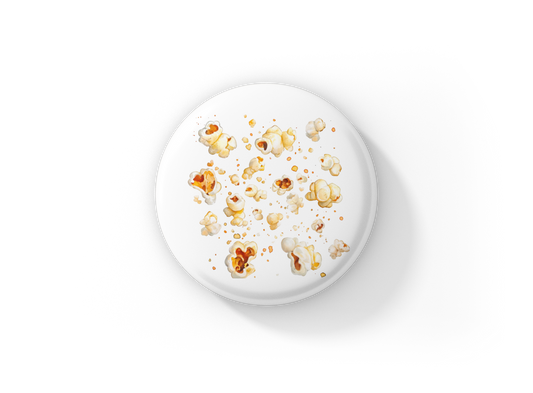 Popcorn Pin Back Button, Magnet