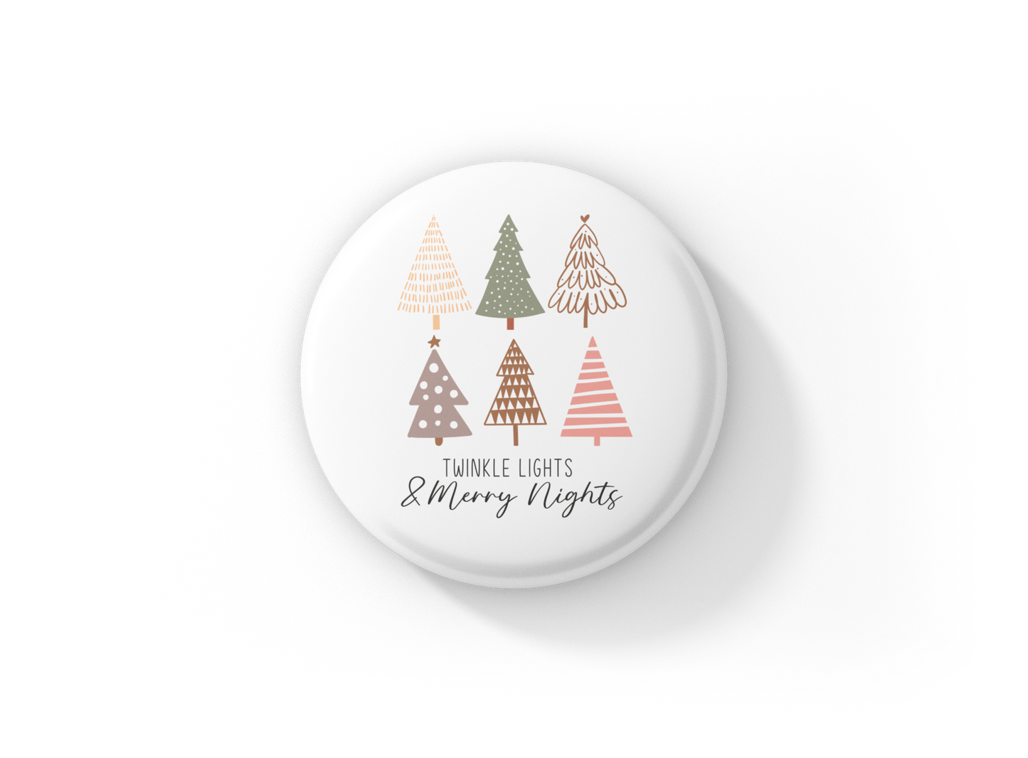 Twinkle Lights & Merry Nights Pin Back Button, Magnet
