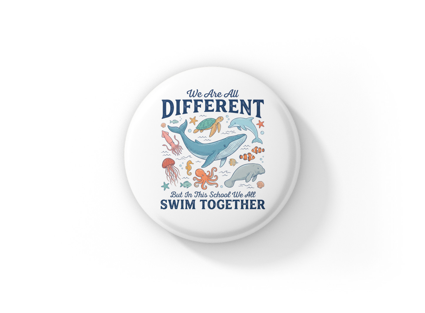 We Are All Different Pin Back Button, Magnet