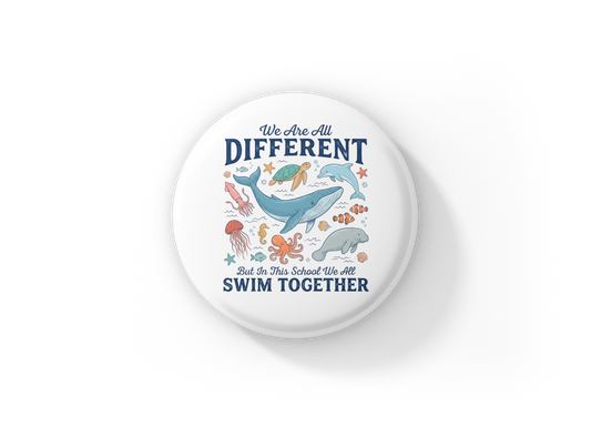 We Are All Different Pin Back Button, Magnet