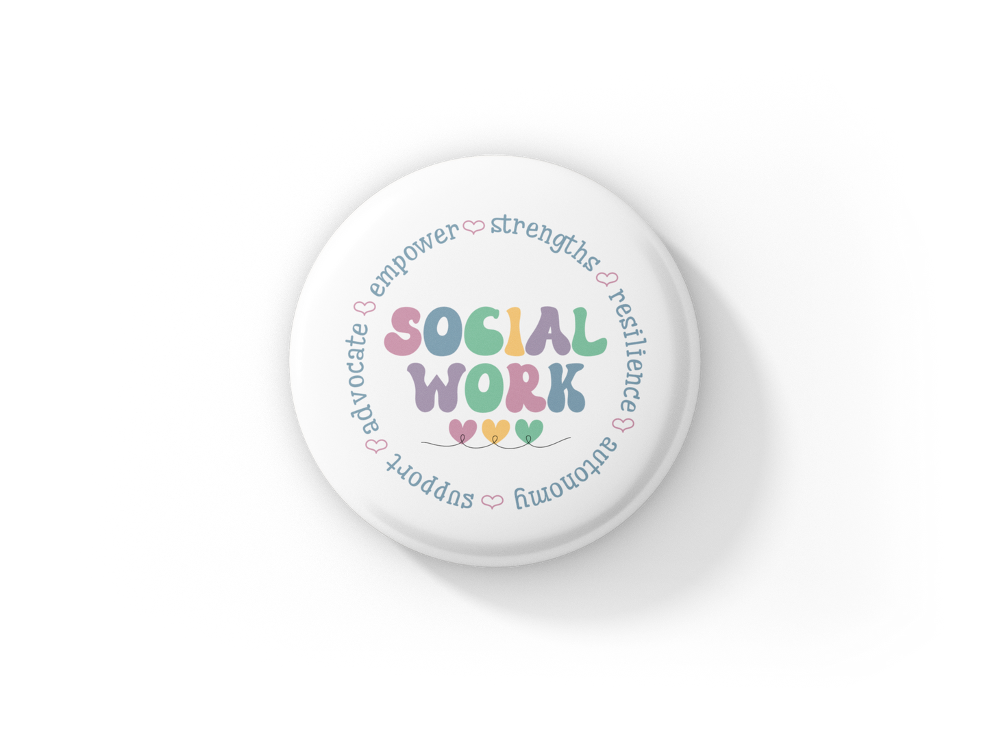 Social Work Pin Back Button, Magnet