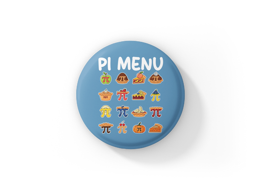 Pi Menu Pin Back Button, Magnet