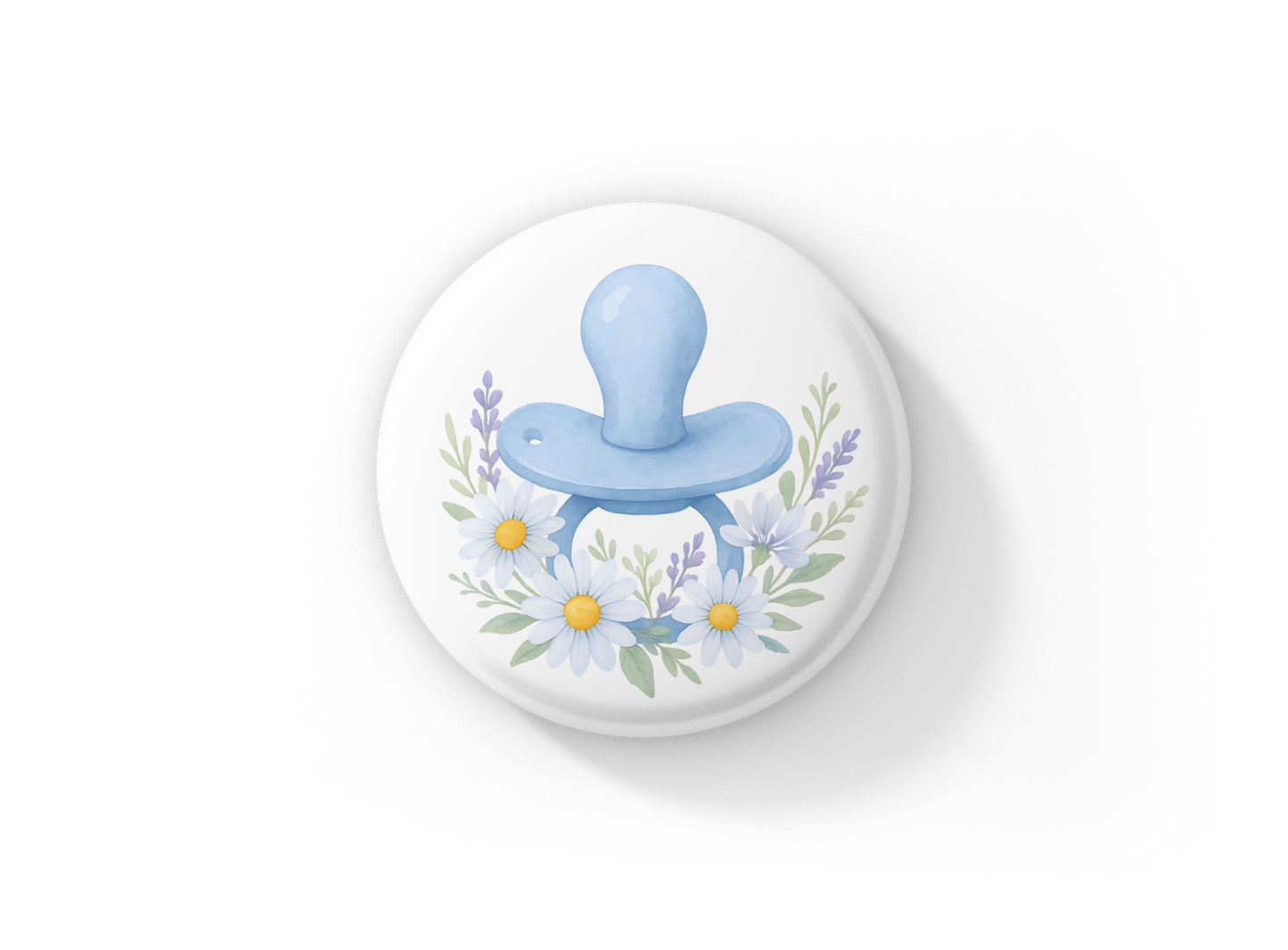 Baby Boy Pacifier Pin Back Button, Magnet