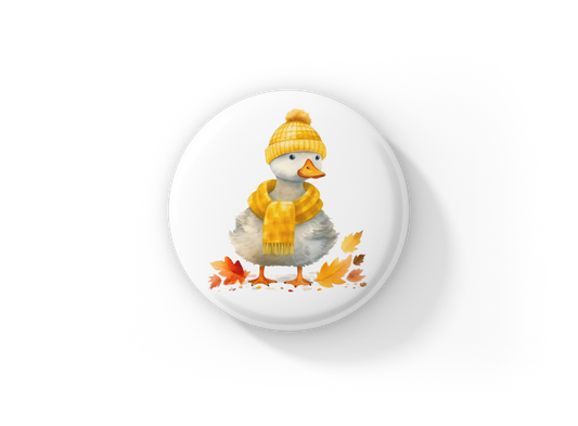 Autumn Duck Pin Back Button