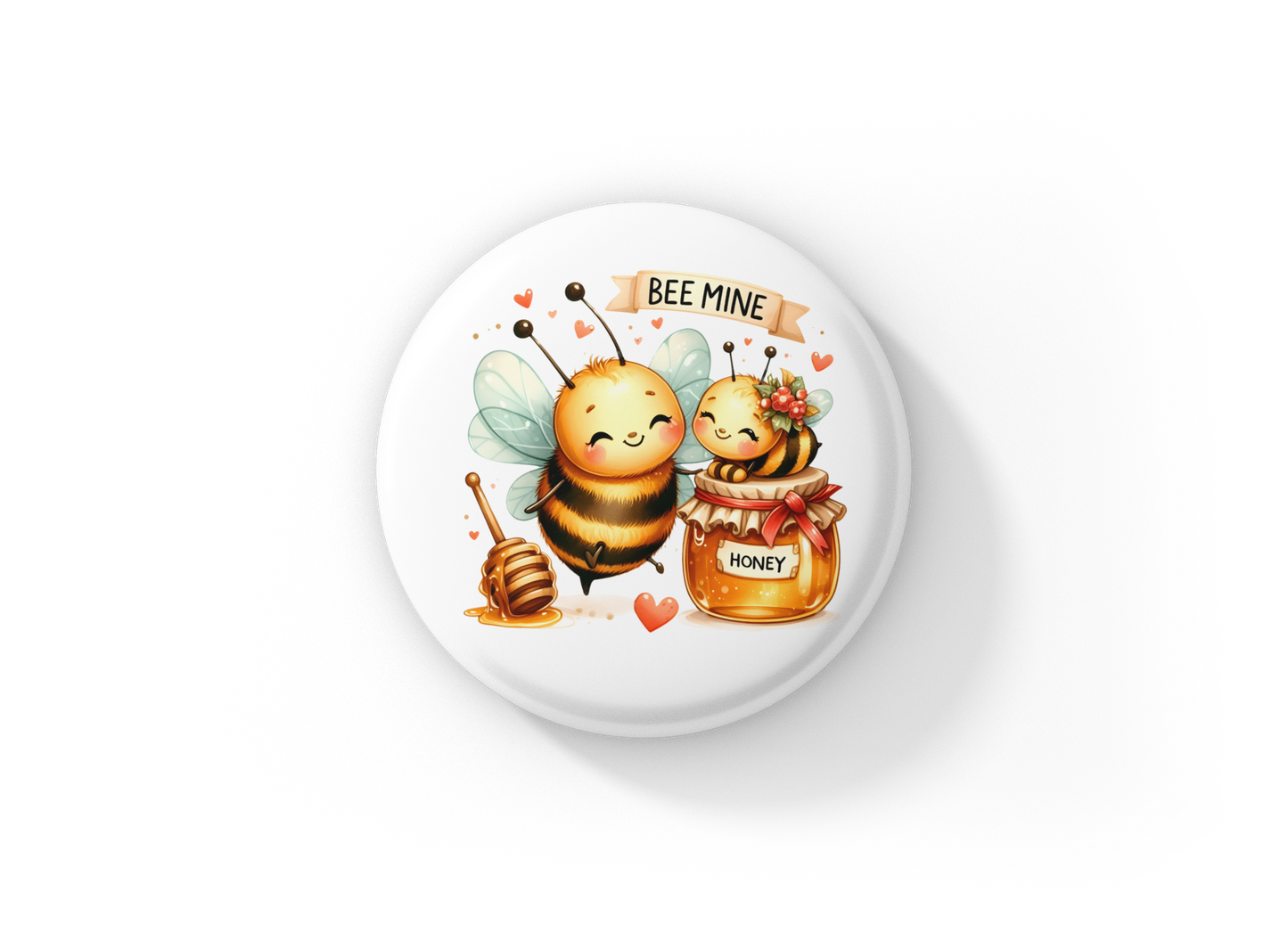 Bee Mine Pin Back Button, Magnet