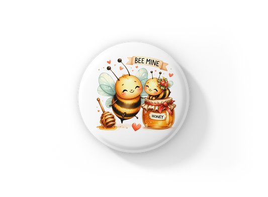 Bee Mine Pin Back Button, Magnet