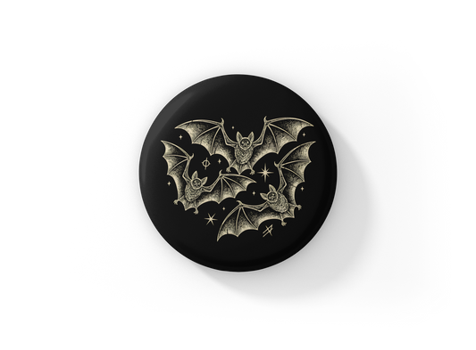 Bats Pin Back Button, Magnet
