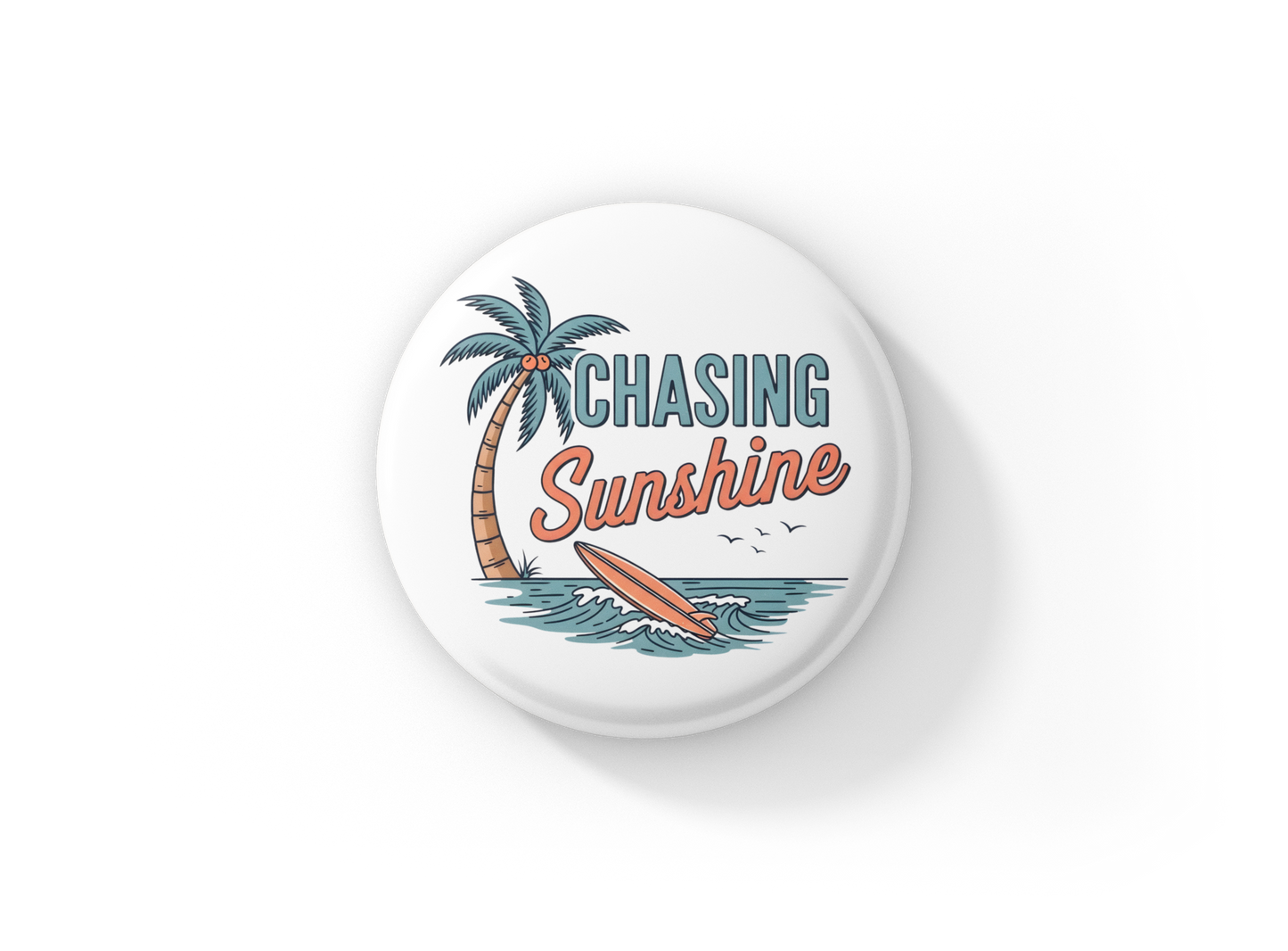 Chasing Sunshine Pin Back Button, Magnet