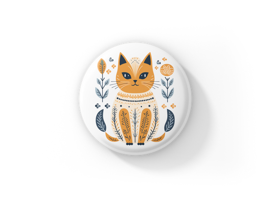 Cat Pin Back Button, Magnet