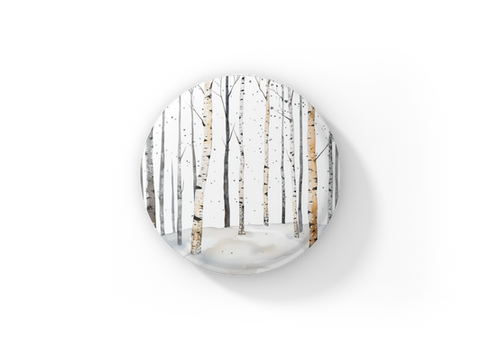 Birch Forest 2 Pin Back Button, Magnet